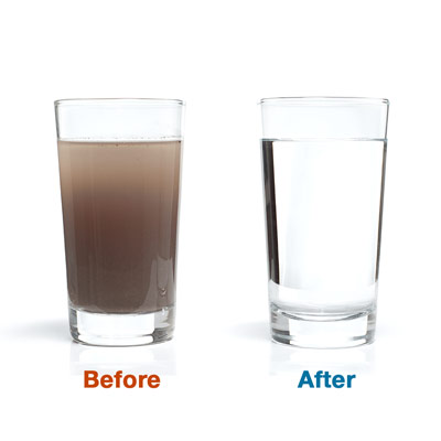 well water treatment filter drastically reduces cloudy water due to debris