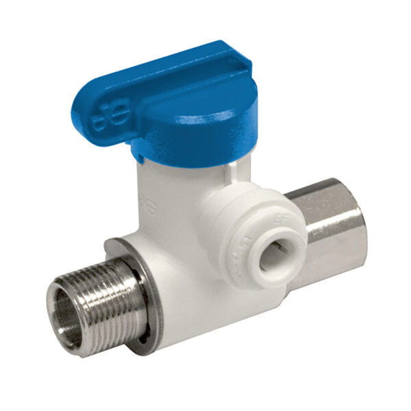 John Guest Angle Stop Adaptor Valve - Lead Free 3/8" Male Compression x 3/8" Female Compression x 1/4" Tube