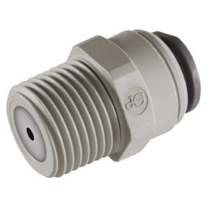 John Guest 1/4" JG x 3/8" NPTF Male Connector with 1 GPM Flow Restrictor