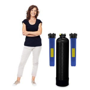 Non-Backwashing Whole House Carbon Water Filter (20" Housings Sediment Pre & Post Filters & 3/4" Ports)