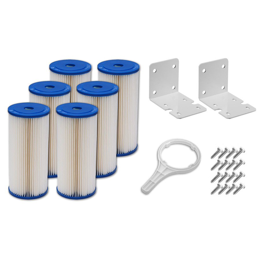 Non-Backwashing Whole House Carbon Water Filter (10" Full-Flow Housings Sediment Pre & Post Filters & 1" Ports) - Image 3