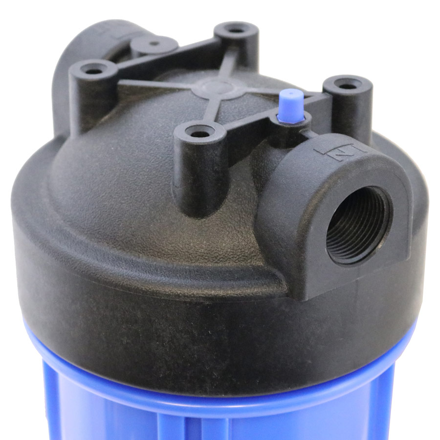 10" Blue Water Filter Housing w/ 3/4" Ports & Pressure Release (Accepts 10" x 4.5" Cartridges) by Global Solutions - Image 2