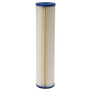 20" x 4.5" Absolute Sediment Pleated Water Filter (1 Micron, 10 GPM, 20 sq ft Media), Harmsco Calypso Blue Poly-Pleat