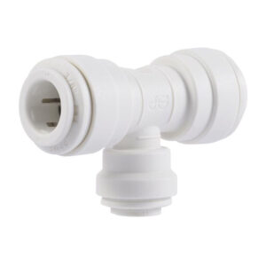 John Guest 3/8" x 3/8" x 1/4" Reducing Branch Flow Tee (White Polypropylene)