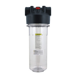Pentek Dura Series 10" Clear Filter Housing w/ 3/4" Ports and Pressure Release (Accepts 10" x 2.5" Cartridges)