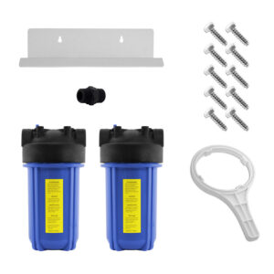 Dual Full Flow/BB Sediment Filter Housing Kit (10" x 4-1/2" Blue)