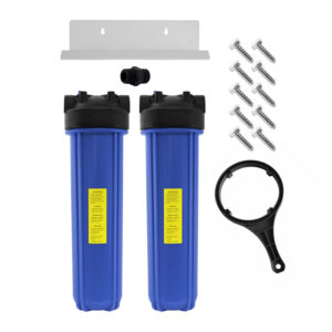 Blue Sediment Filter Housing, Dual 20" x 4-1/2" Full Flow/BB