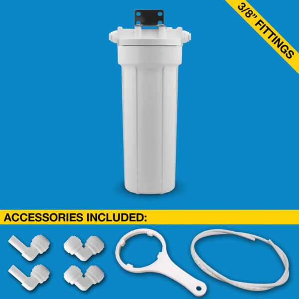 Single-stage Inline Under-sink Filter System, H2O UCF-01-38-JG (cartridge sold separately)