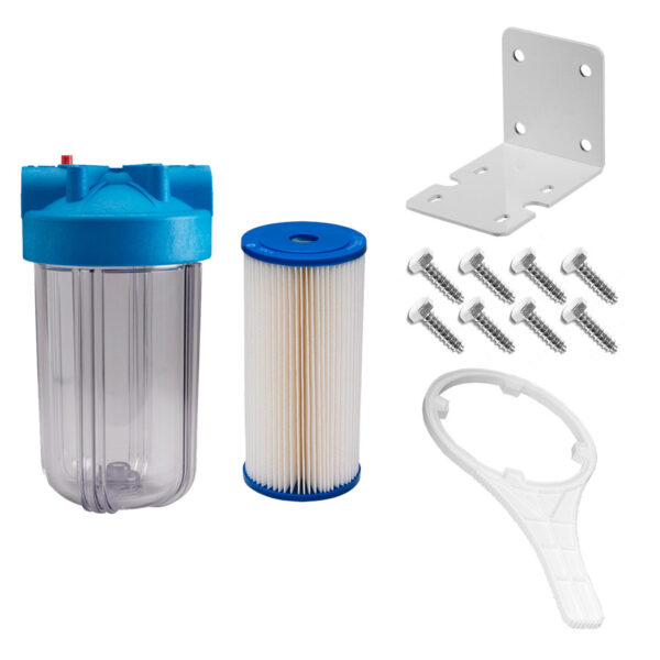 Ultraviolet Sterilizer 1" Ports System: 10" x 4-1/2" Clear 5 Micron Sediment Filter Kit