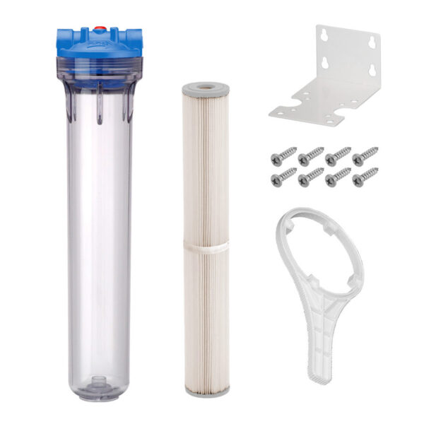 Ultraviolet Sterilizer 3/4" Ports System: 20" x 2-1/2" Clear 5 Micron Sediment Filter Kit