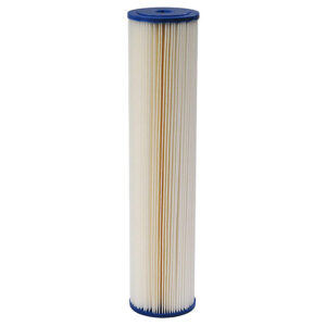 20" x 4.5" Sediment Pleated Water Filter (20 GPM, 21 Sq. Ft. Media) in 0.35, 1, 5, 10, 20, or 50 Micron, Harmsco Calypso Blue WaterBetter